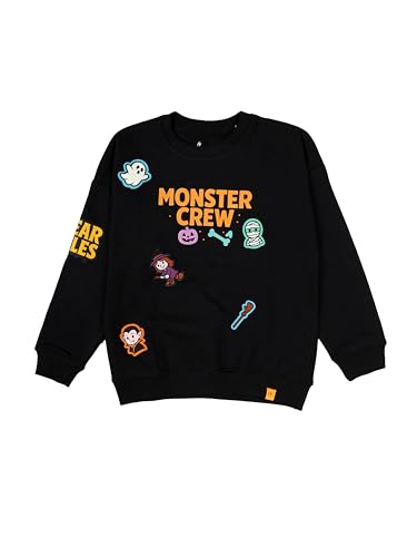 Image of KiddoPanti Boys Solid Round Neck Full Sleeve Fleece Sweatshirt | 60% Cotton 40% Polyester | Soft Warm Winter Pullover | Ribbed Cuffs & Hem | Casual Winter Sweatshirt for Kids