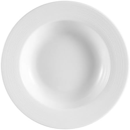 CAC China HMY-3 9-Inch Harmony Porcelain Soup Bowl, 10-Ounce, White, Box of 24