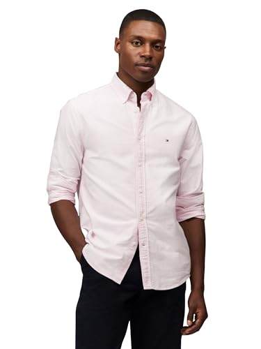 Image of Tommy Hilfiger Men's Long Sleeve Oxford Shirts in Regular Fit, Men's Button Down Shirts, Also Available in Big and Tall