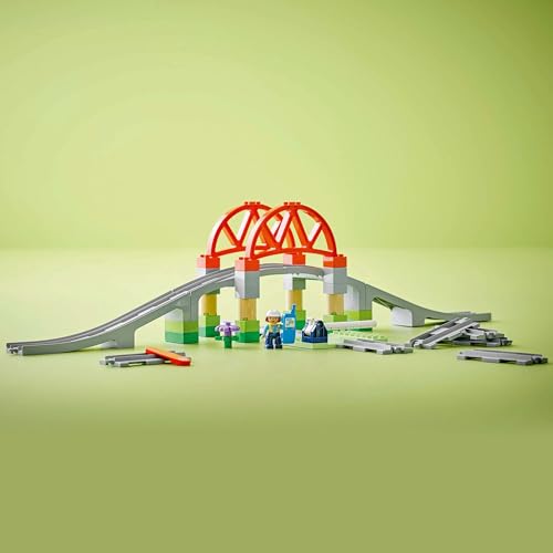 Image of LEGO DUPLO Town Train Bridge and Tracks Expansion Set 10426 Building Blocks Toys for 2+ Gift for Boys and Girls