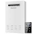 Natural Gas Tankless Water Heater, Outdoor Installation, Up to 5.3 GPM 130000 BTU On Demand Residential Natural Gas Instant Hot Water Heater Outdoor with Remote Controller, 110V,CSA Certificated,White