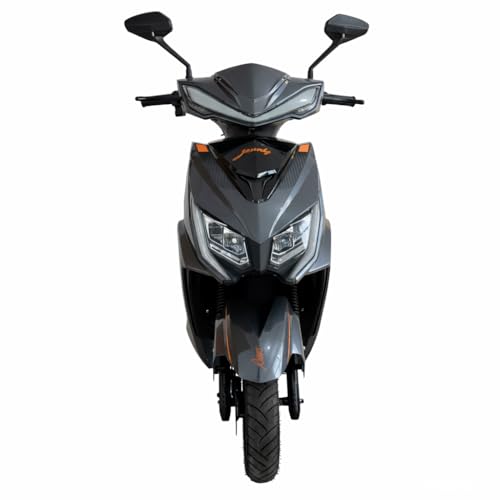 Image of AMO Electric Scooter Jaunty L Lead Acid Low Speed -25kmph Range - 65 Km Non RTO in Grey with Portable Charger Ex-Showroom