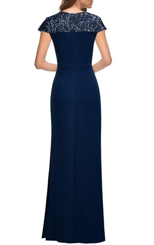 Image of Women's Crewneck Wedding Guest Long Formal Dresses
