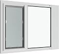 Liberty Pet Door Insert for Vinyl Sash Windows | Durable Vinyl Frame with Closing Cover | Energy Efficient Safety Glass | White, Large Flap, 27.5" - 29" Width
