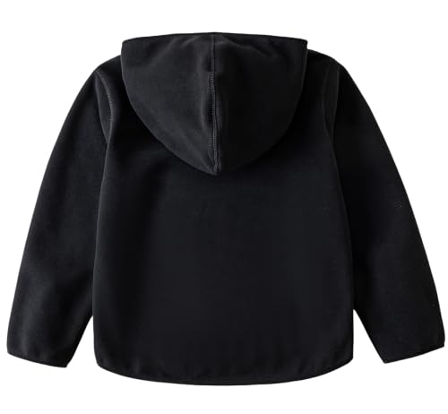 Image of Boys Girls Polar Fleece Jacket with Hood Toddler Coat 2-12 Years | Soft Full Sherpa Fleece Lining, Anti-Pilling, Mid-Weight, Easy Zip-Up, Hooded Design, Hand-Warm Pockets, Elastic Cuffs & Hem