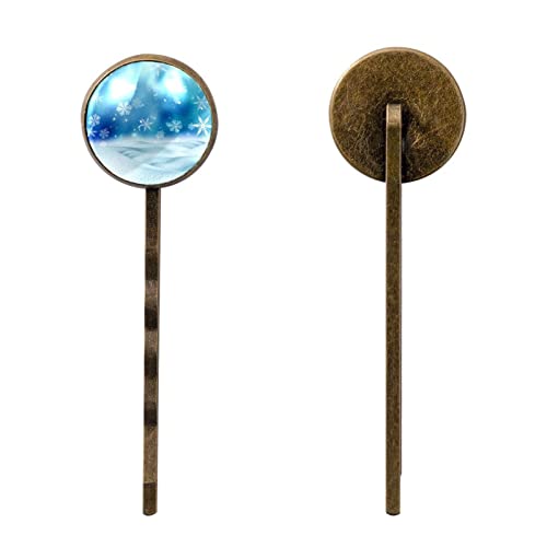 Épingles à cheveux flocons de neige bleu anti glisse pour chignon - 2