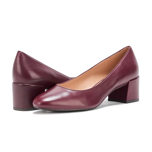Cole Haan Women's Go-to Shayla Block Heel Pump, Black Garnet Leather, 9.5-B US