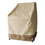 Vanteriam Patio Stackable Chairs Cover - Durable and Waterproof Large Outdoor Stacking Chairs Cover, Fits stack of up to 8 chairs