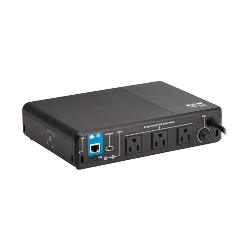 Image of Tripp Lite Cloud-Connected 350VA UPS Battery Backup and Surge Protector, Remote Management & Monitoring, 210W, 3 Outlets, Computer UPS, Wall Mount Option, 5ft Cord, 3-Year Warranty (BC350RNC)