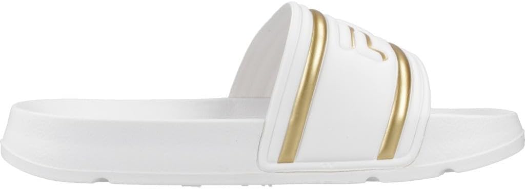 FILA Women's Morro Bay Logo Slippers Wmn Slippers, White gold, 7