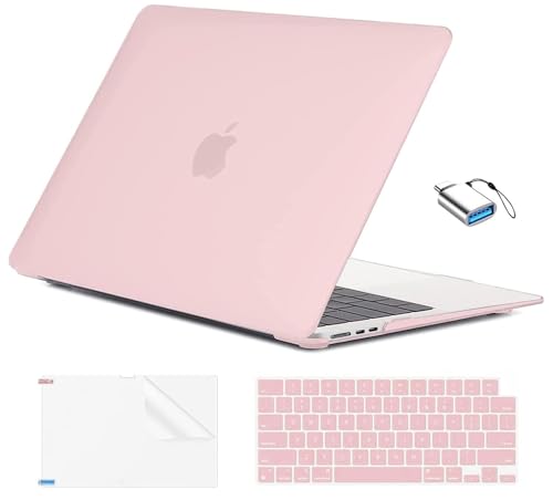 EooCoo Compatible with MacBook Air 13 inch Case M5 2026-2022 M4 M3 M2 Model A3449 A3240 A3113 A2681, Mac Air 13.6 inch Hard Shell & Keyboard Cover & Screen Film & Type-C, Matte Pink by EooCoo - Used condition - US$15.38