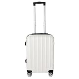 Mala de Viagem de Bordo Silent Noronha 10kg - Padrão ANAC | Rígida em ABS | 4 Rodas Duplas 360° | Cadeado Numérico Integrado | Leve e Resistente (Branco)