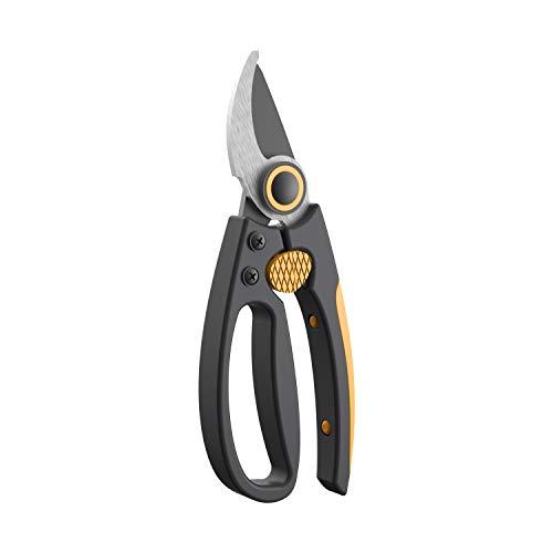 Rainbow Craft 8'' Bypass Pruner Shear, Rose Cutters, Herbs Scissors, Plant Trimming Shears for Garden&Lawn - Orange Color - Thumbnail 3