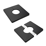 Tsnamay 2 Pcs Wall Split Flange, ABS Square Self-Adhesive Escutcheon Plate Buckles Design for 1.3'/33mm Diameter Pipe