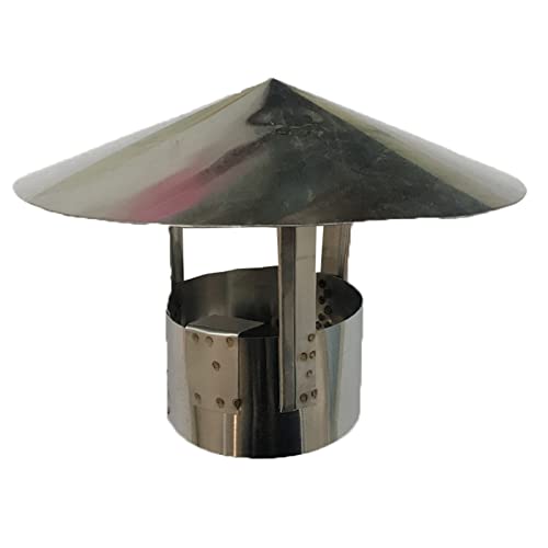 Tapa de Chimenea de Acero Inoxidable, Tapa de Chimenea, Protector de Lluvia, Tapa de Chimenea, protección contra Corrientes de Aire descendentes, Chimenea de 19 cm,10cm