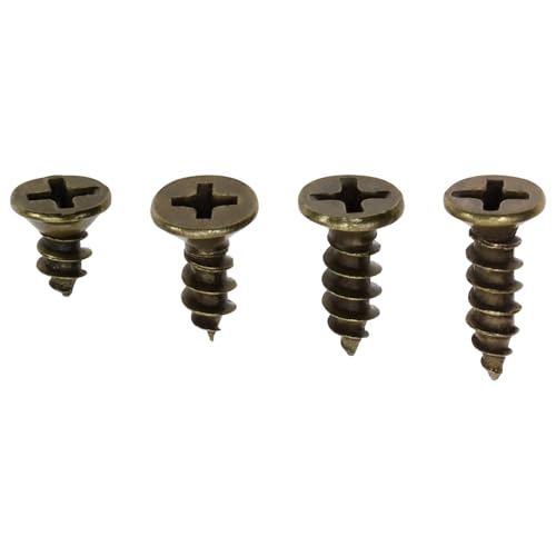 Mini Skater Kit surtido de tornillos para madera de acero al carbono cabeza plana autorroscantes, pack de 200 (Bronce)