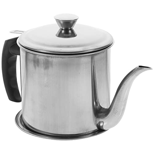 Kichvoe Olla De Aceite De Acero Inoxidable Cocina Con Colador Para Filtrar Grasa Como Recipiente Para Aceite De Cocina y Almacenamiento De Grasa