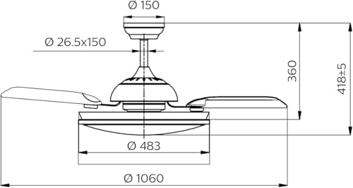 Philips Atlas Ventilador de techo, 106 cm de diámetro, 3 ajustes de luz, Extra silencioso, Blanco - imagen 3