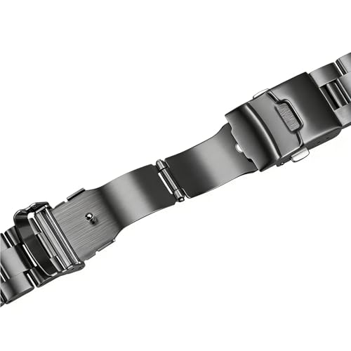 Image of Juntan Stainless Steel Curved Solid End Tapered Watch Band, 18mm 20mm 21mm 22mm Watch Bands Metal Watch Strap Bracelet Replacement Deployment Double Buckle Silver Black Silver Gold