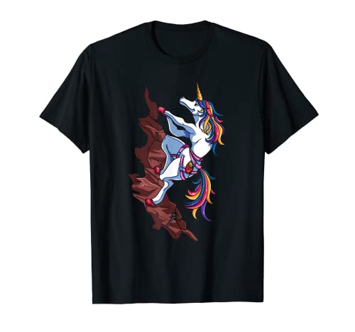 Magical Rainbow Unicorn Sports Rock Climbing Player For Kids T-Shirt Magical Rainbow Unicorn Sports Rock Climbing Player For Kids T-Shirt