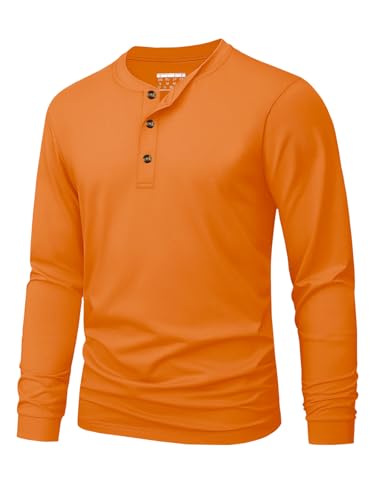 Image of MAGNIVIT Men's Long Sleeve Henley Shirts Cotton 3-Button Spring Casual T-Shirts Solid Color Soft Basic Tops 2026