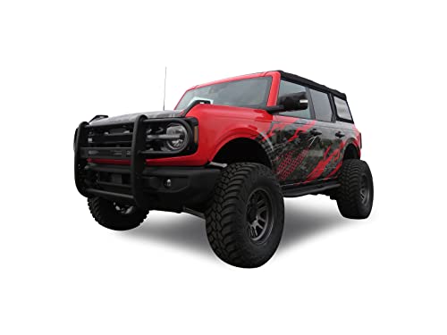 Image of Black Horse Beacon Grille brush Bumper Guard Modular Black Compatible with 2021-2026 Ford Bronco-BGFB21NL