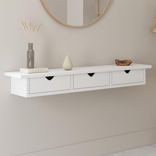 Etagère murale console d'entrée LISE 3 tiroirs - vue 2