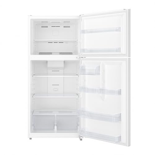 Image of KoolMore 30 Inch 18 Cu Ft Top Freezer Refrigerator, White, Freestanding Full Size Fridge Freezer for Home Kitchen or Garage
