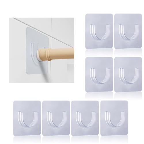 Image of REWOP Adhesive Wall Hooks for Heavy Items Stainless Steel, PVC, ABS Nail Free Seamless Adhesive Non-Trace No Drilling Installation Hanging, Waterproof Screws Wall Hook (U Shape Hooks, 20)