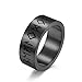 WDBAYXH Nordic Viking Rune Ring Edelstahl Matt Gebürstet Ring Männer Frauen Mode Einfache Alphabet Fingerringe Heidnischen Text Totem Schmuck Paar Geschenk,Schwarz,8