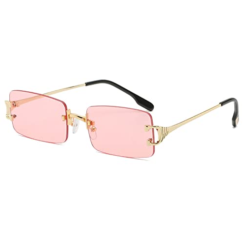 Lunettes de soleil carrées mode en métal avec verres sans cadre haut de gamme