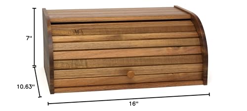Lipper International 1146 Acacia Wood Rolltop Bread Box thumb #4
