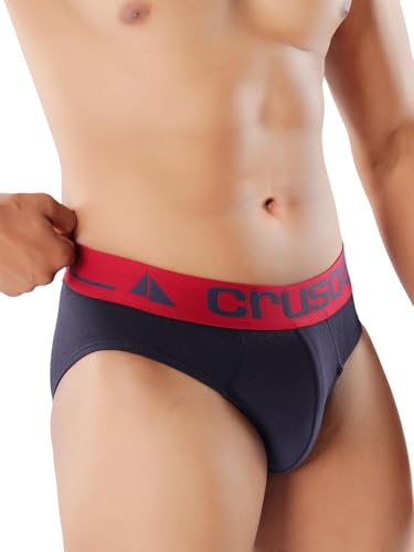 Image of CRUSOE Men's Antimicrobial Super Combed Cotton Fashion Brief - Pack of 2 | Breathable, Soft Stretch Fit Underwear | Tag-Free, Odor Control Innerwear