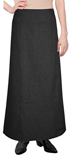 Baby'O Women's Basic Long Ankle Length Denim A-Line Panel Skirt3