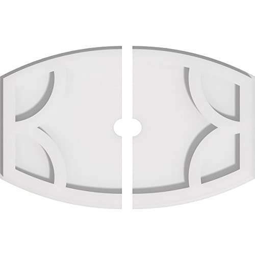 Image of Ekena Millwork CMP14X9KY2-01000 Kailey Architectural Grade PVC Contemporary, Two Piece Urethane Ceiling Medallions 14 inchW x 9 3 /8 inchH x 1 inchID x 7 1 /2 inchC x 1 inchP