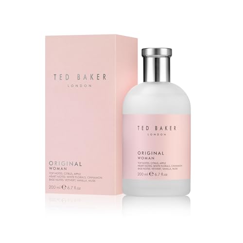 Ted Baker Woman Pink Eau de Toilette para mujer — Fragancia floral verde con melocotón fresco, fresia, jazmín, almizcle cálido y vainilla — Perfume en spray para mujer, 6.7 fl oz / 200 ml