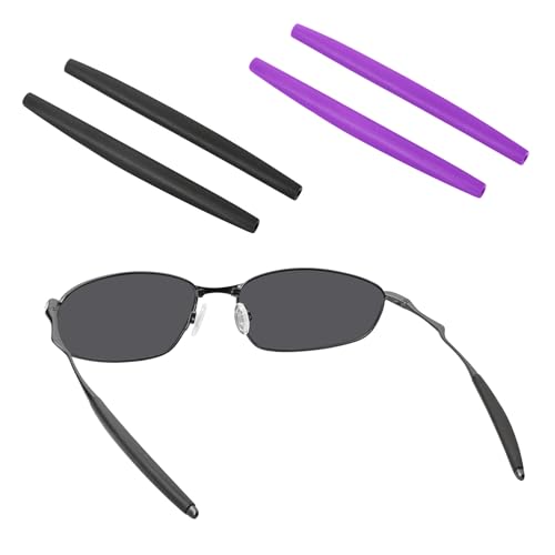 Image of BLAZERBUCK Replacement Temple Sleeves Ear Socks for Oakley Whisker /Juliet /A Wire Sunglass - Black + Purple
