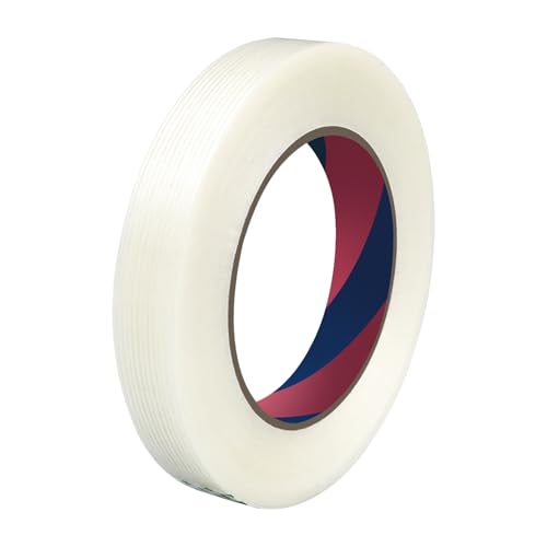 Image of Filament Strapping Tape, 1 Inch x 55 Yards, Mono Fiberglass Transparent Reinforced Packing, Heavy Duty Wearproof Tape for Packing and Shipping