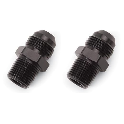 Edelbrock 660463 Adapter, 6 Flare X 3/8" Npt - Black, 1 Count (Pack of 2)