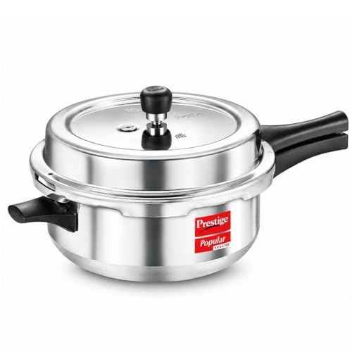 Image of Prestige Popular Svachh Outer Lid Senior Deep Pan Aluminium 6L Pressure Cooker Silver| Controls Spillage| Controlled Gasket-Release System| Metallic Safety Plug|5 Years Warranty