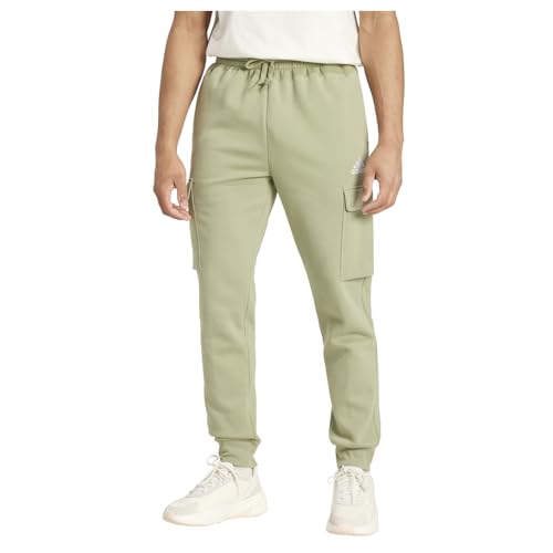 adidas Mens Essentials Fleece Drawstring Cargo Pants Casual - Green