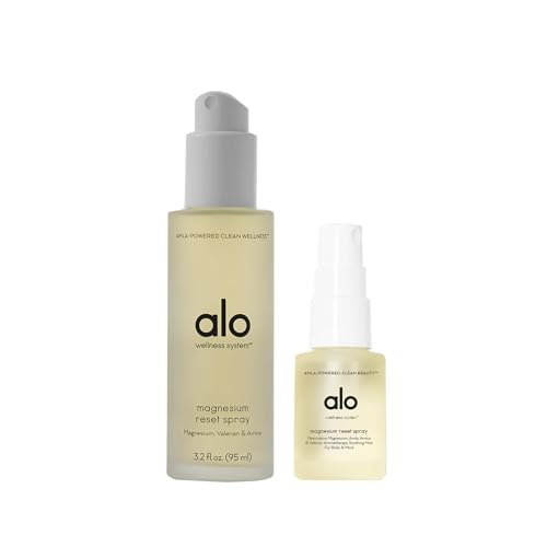 Alo Magnesium Reset Body Spray + Mini | For Sleep & Natural Stress Relief – Calming Blend with Magnesium, Valerian Root, Arnica & Essential Oils | Made in USA - 3.2 oz + 0.7 oz