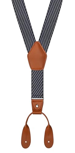 Image of Suspenders for Men Button End Adjustable Y-Back Elastic 47 Inches
