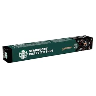 STARBUCKS Ristretto Shot by Nespresso, Dark Roast, Coffee Capsules 10 x 10 (100 Capsules)