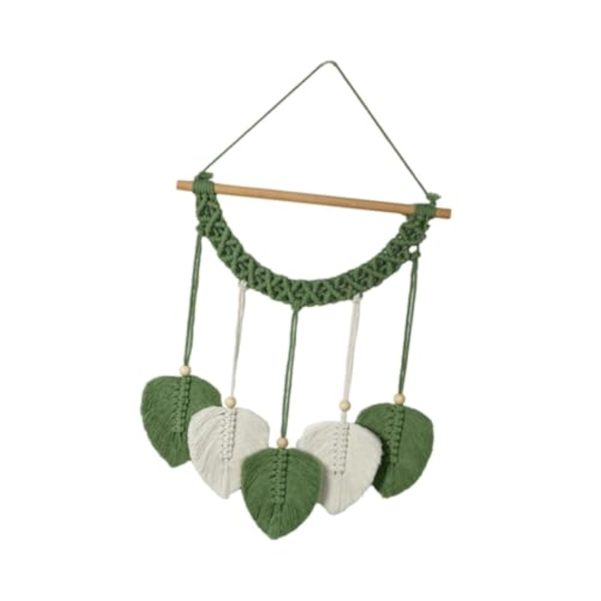 Macrame Wall Hanging Leaves Tapestry Chic Green