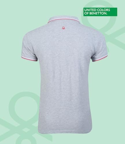 Image of UNITED COLORS OF BENETTON Women's Cotton Lycra Half Sleeves Plain Stylish Regular Fit Polo T-Shirt with Coloured Collar Tipping