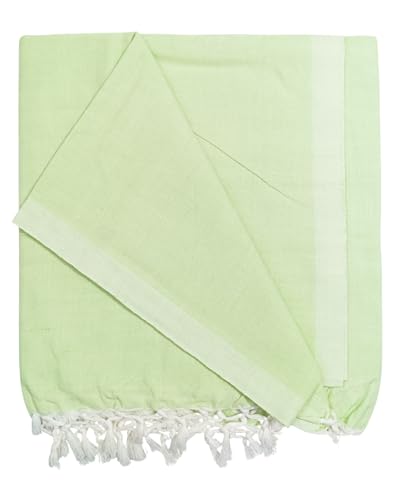 Image of Arvore Bunkaar Pure Handloom 100% Soft Desi Bamboo Viscose Soft Bhagalpuri Andi Chadar /Summer Blanket /Khes /Top Sheet /AC Blanket /Odhne wali Chadar (Green, Plain, 1, Bhagalpuri Chadar)