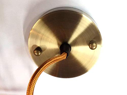 Sospensione Vintage Retro' A Soffitto, Cavo Treccia Oro, Portalampada E27 Con Interruttore A Catenella