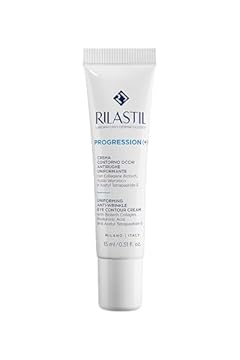 Rilastil Progression Plus, Crema Contorno Occhi Antirughe Uniformante, Trattamento Rughe Marcate, Antiaging, Rimpolpante per Pelli Mature con Collagen, Acido Ialuronico, Confezione da 15 ml
