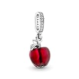 PANWOB Jewelry Red Apple Dangle Charm for Women Bracelets Necklaces in 925 Sterling Silver,Mother's Day Birthday Christ